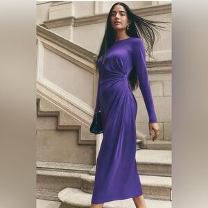 Ann Taylor Crewneck Twist Sheath Dress | Purple | NWT